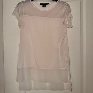 French Connection Sheer Panel Pale Pink Blouse